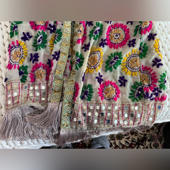 Ibiza Bohemian vibe handmade Kimono embellished mirror fringe embroidered - Picture 8 of 10